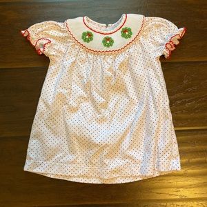Petit Bebe Christmas Smocked Dress